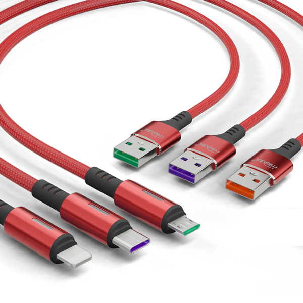 Cabo de dados de carregamento rápido de 3 A para Lightning com indicador
