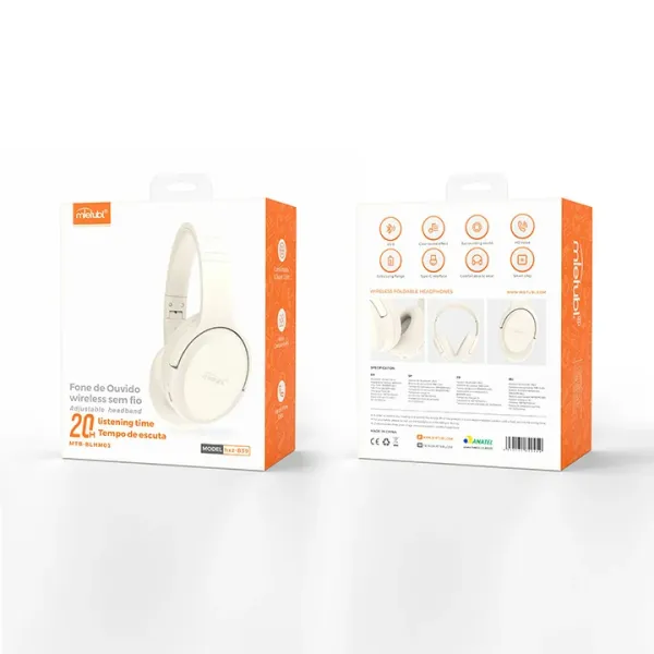 Fones de ouvido telescópicos sem fio Bluetooth MTB-BLHM01