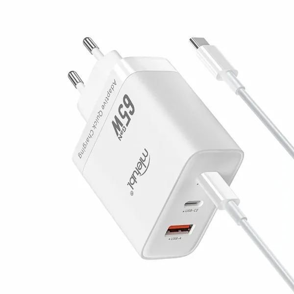 Porta tripla USB-C e USB-A GaN Charger 65W